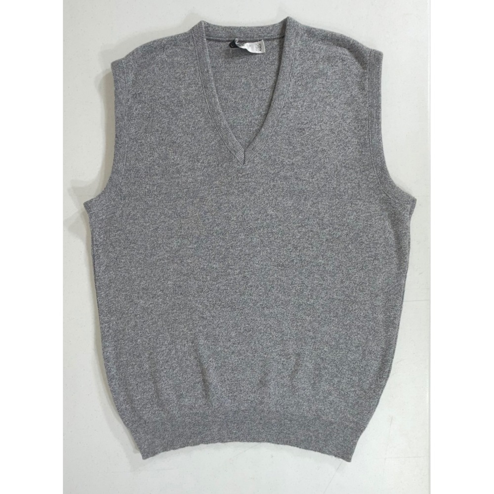 Jantzen Sweater‎ Vest XL Gray Vintage Made in USA V-Neck Preppy Golf Old Money